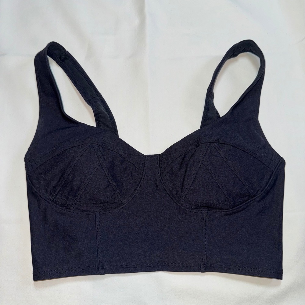 Fabletics Black‎ Corset Style Longline Sports Bra BA2040302 Small Womens